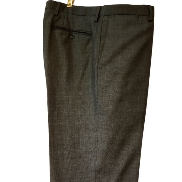 Banana Republic Dress/suit Pants  34 x 32  Gray Windowpane Plaid  Wool  EXC Cond - Picture 1 of 9